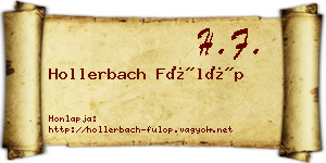 Hollerbach Fülöp névjegykártya